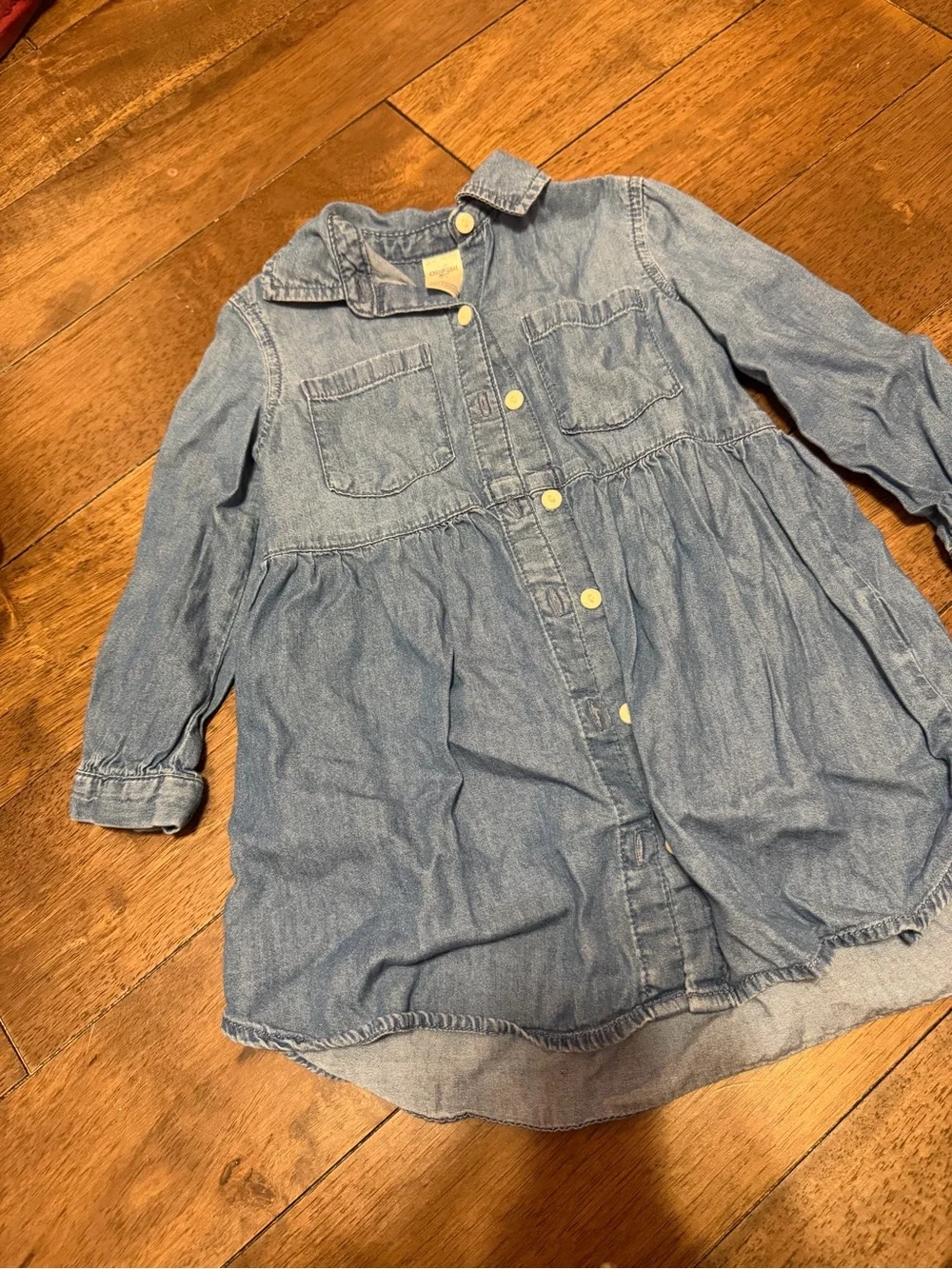 OshKosh B'gosh Light Blue Denim Button-Front Dress